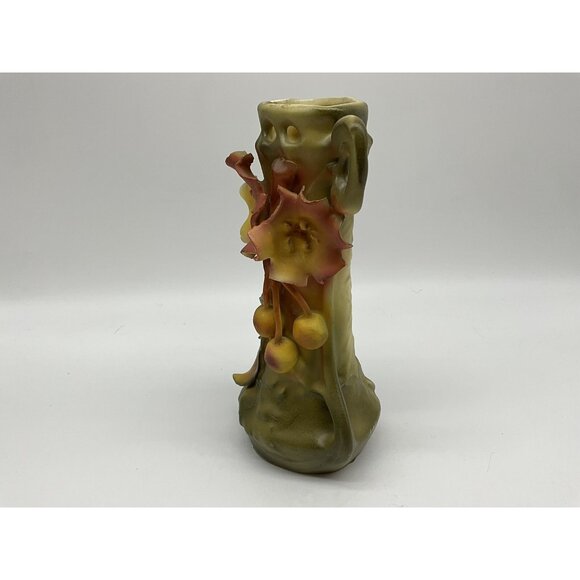 Royal Dux Antique Amphora Austrian Art Nouveau Cherries and Blossoms Vase 8.25" - Picture 9 of 16